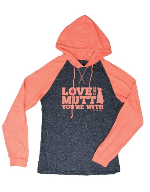 Love The Mutt You’re With, unisex, coral Dog is Good Hooded T-shirt