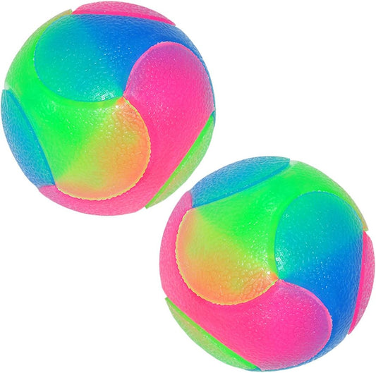 2 Pcs Light up Dog Balls Flashing Elastic Ball Glow in the Dark Interactive Pet Toys for Puppy, Cats, Dogs