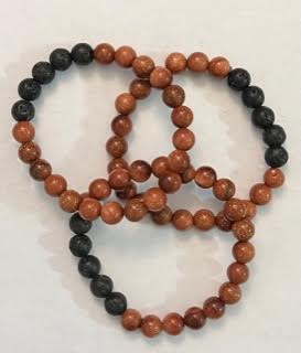 Bracelets w/ Lava Beads & Gemstones - 8MM