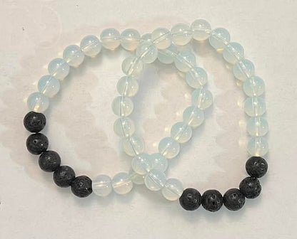 Bracelets w/ Lava Beads & Gemstones - 8MM