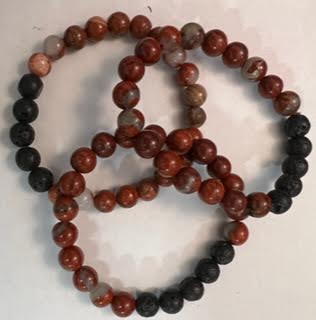 Bracelets w/ Lava Beads & Gemstones - 8MM