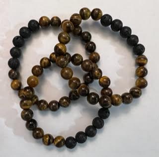 Bracelets w/ Lava Beads & Gemstones - 8MM