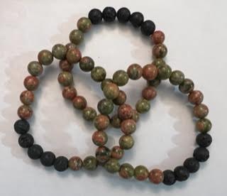 Bracelets w/ Lava Beads & Gemstones - 8MM