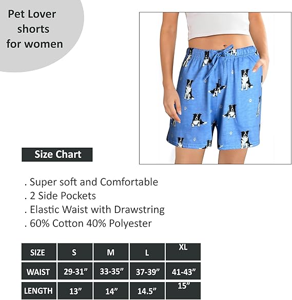 Border Collie Pajama Shorts -Soft!