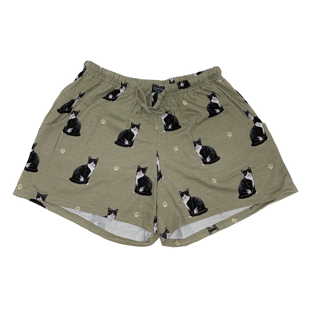 Cat Pajama Shorts (Black & White) -Soft!