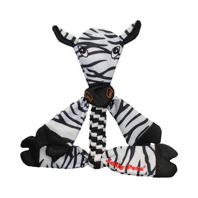 Flathead Zebra Tug/Squeak Dog Toy