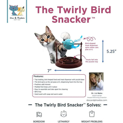 Twirly Bird Treat Snacker for Cats